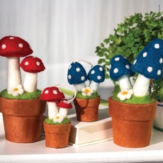 DZI Handmade Potted Blue Magic Mushroom Small