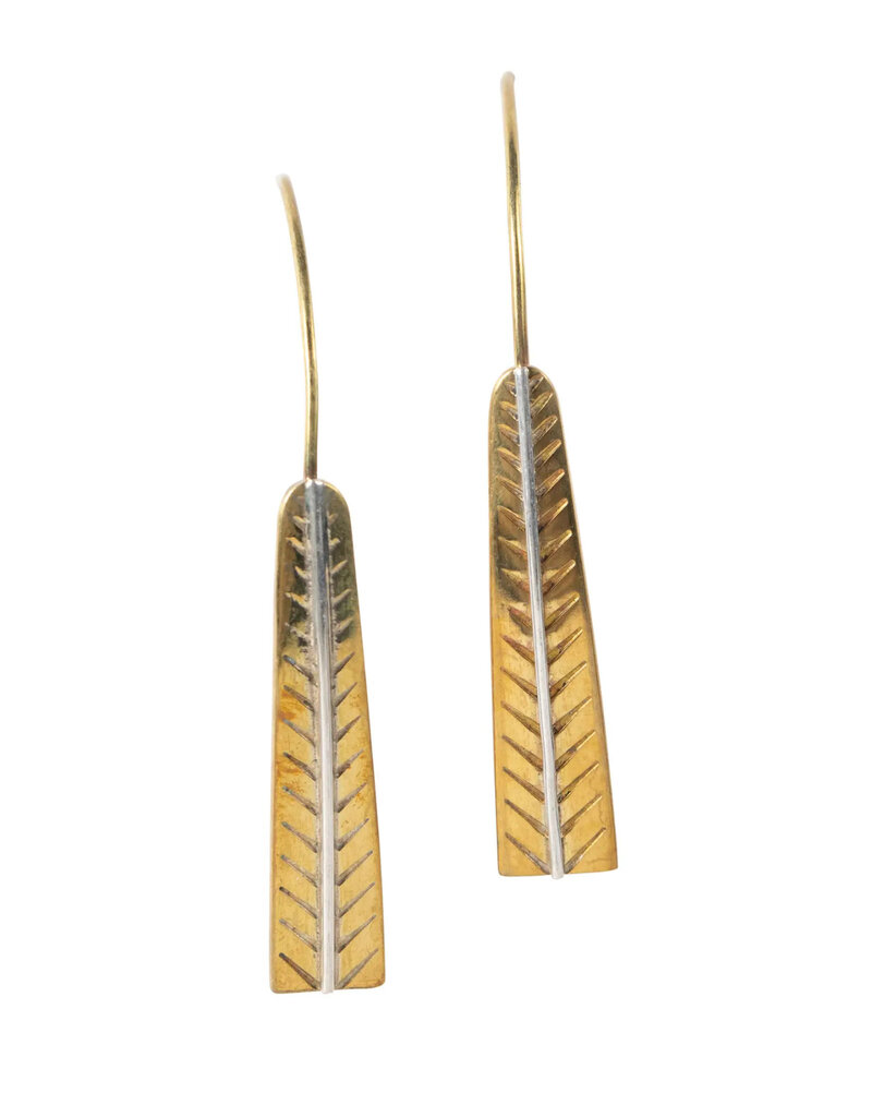 Ten Thousand Villages Art Deco Leaf Earrings