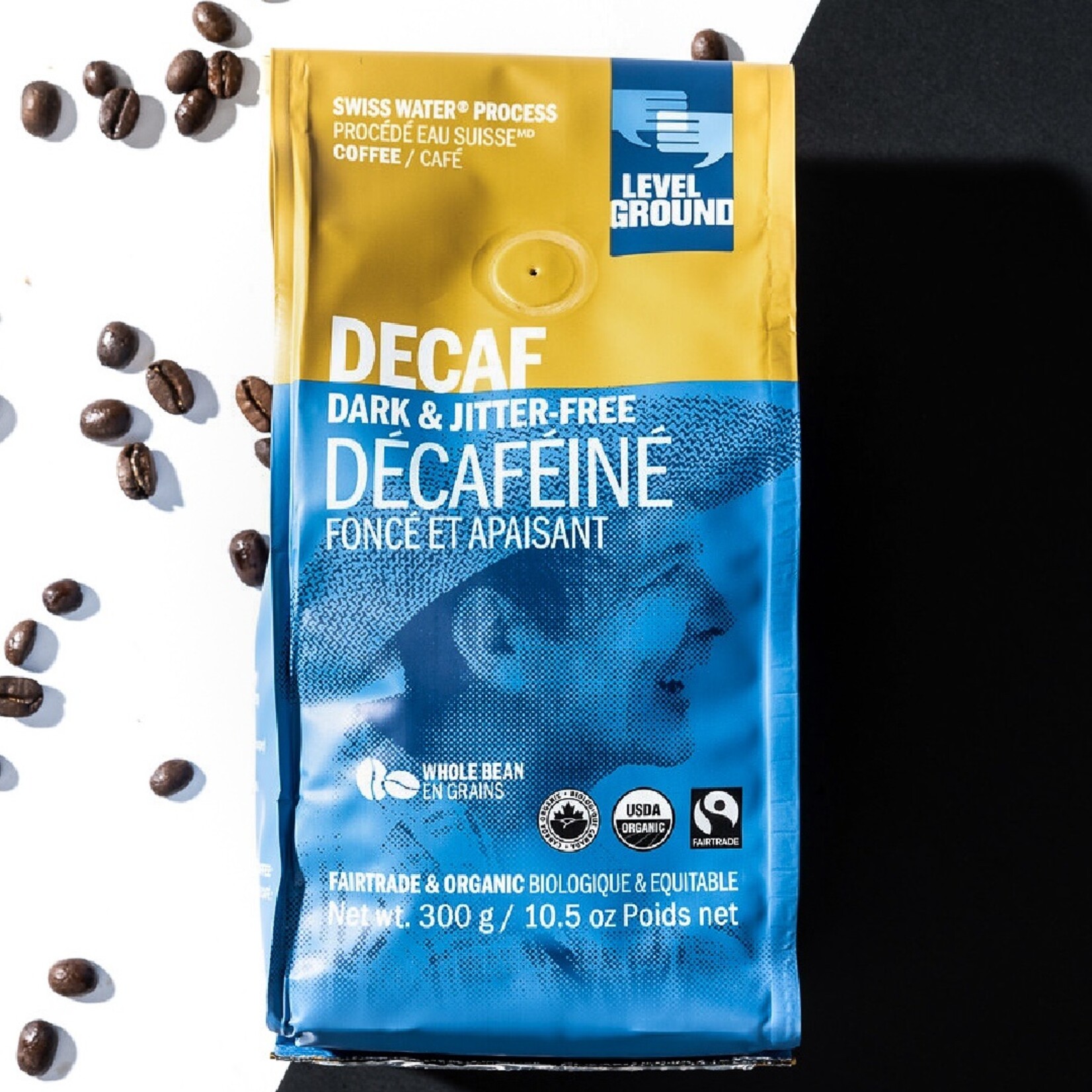 Level Ground Trading Decaf Single-Origin Whole Bean Coffee 10.5 Oz