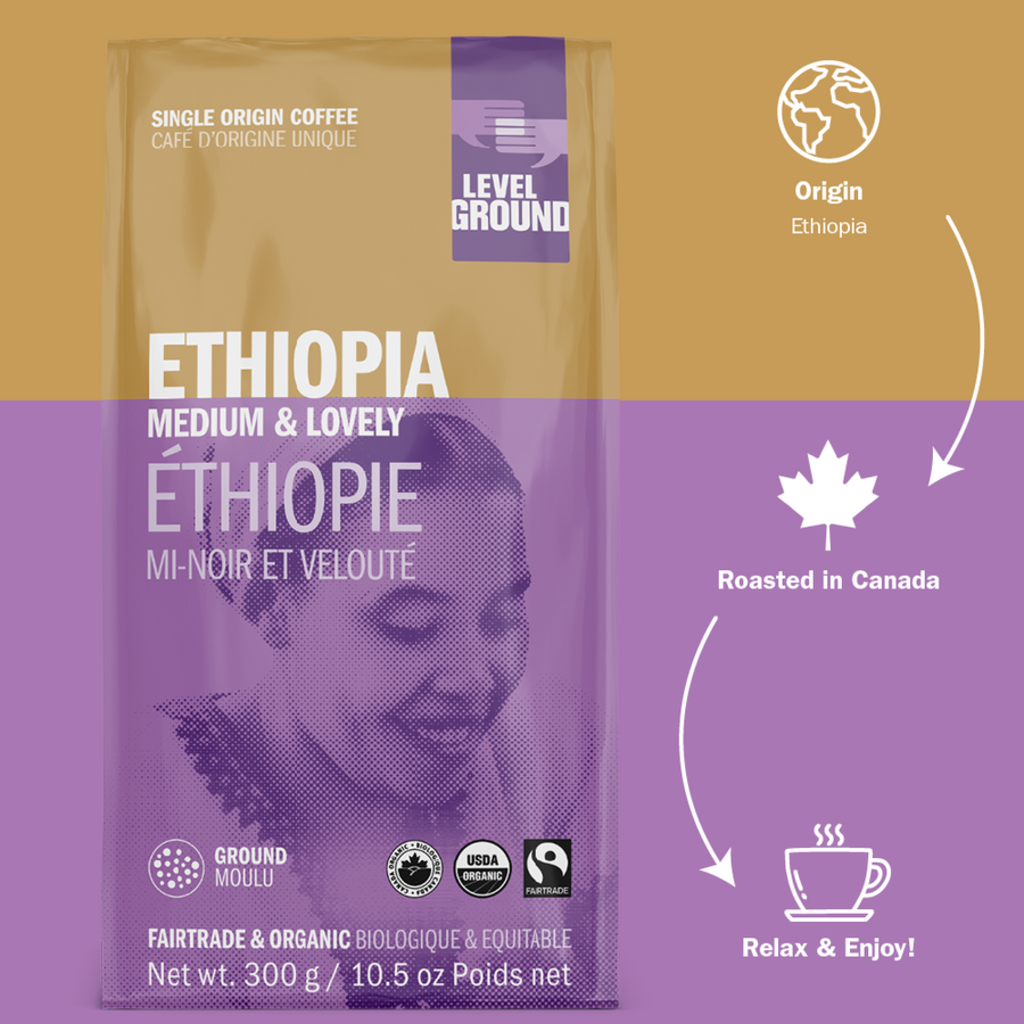 Level Ground Trading Ethiopia Ground Coffee 10.5 Oz