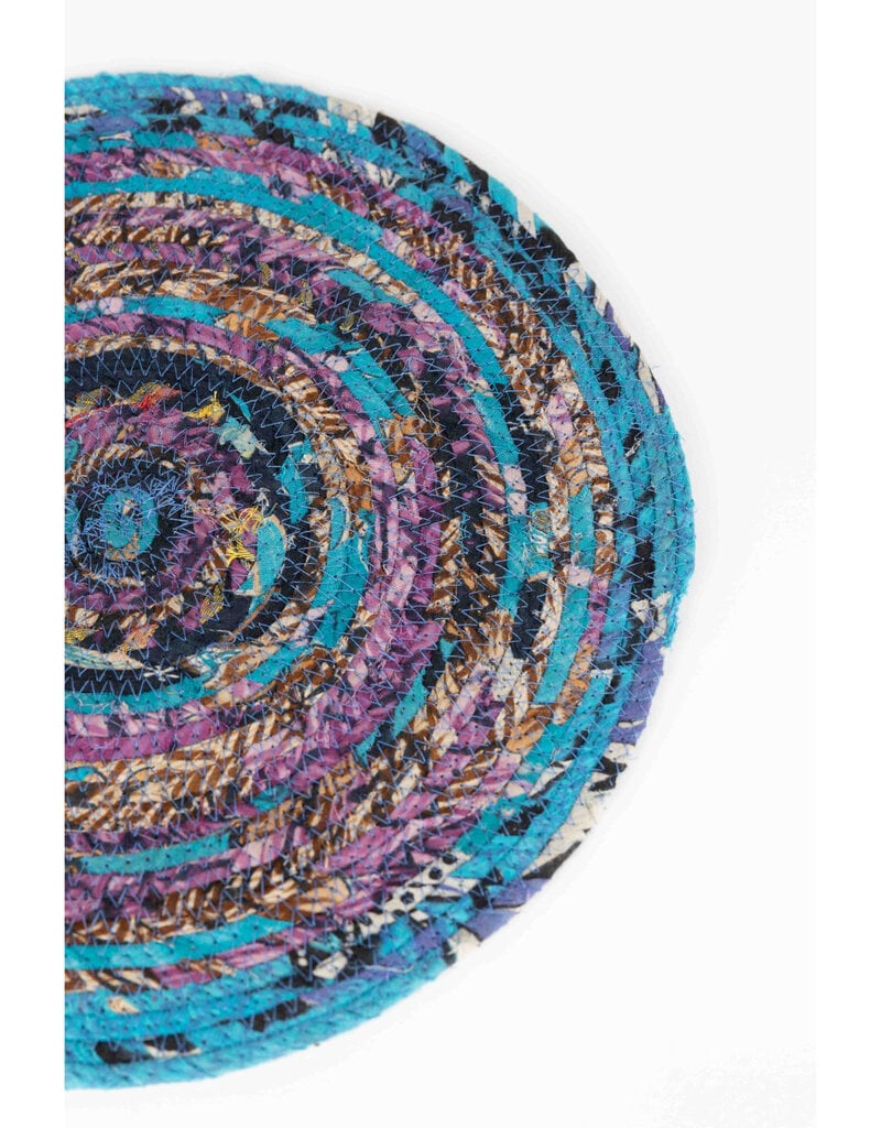 Ten Thousand Villages Recycled Sari Round Placemat