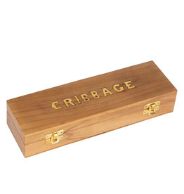 Ten Thousand Villages Teak Cribbage Box Set