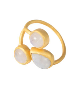 Ten Thousand Villages Moonstone Cuff Ring