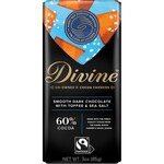 Divine Chocolate 60% Dark Chocolate with Toffee and Sea Salt Large Bar 3oz