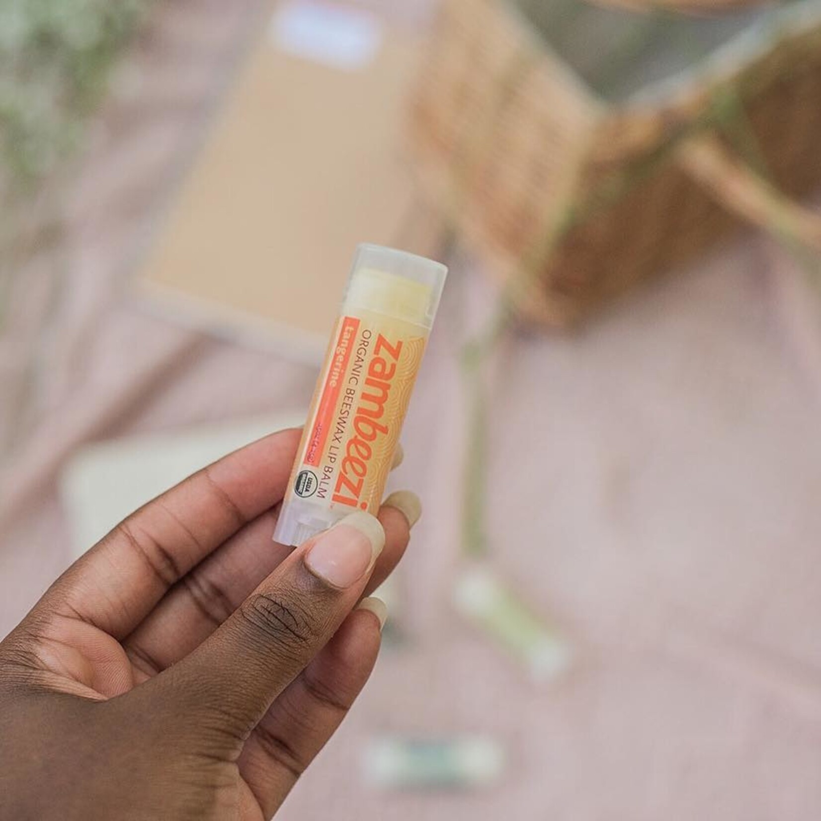 Sambah Naturals Organic Beeswax Lip Balm: Tangerine