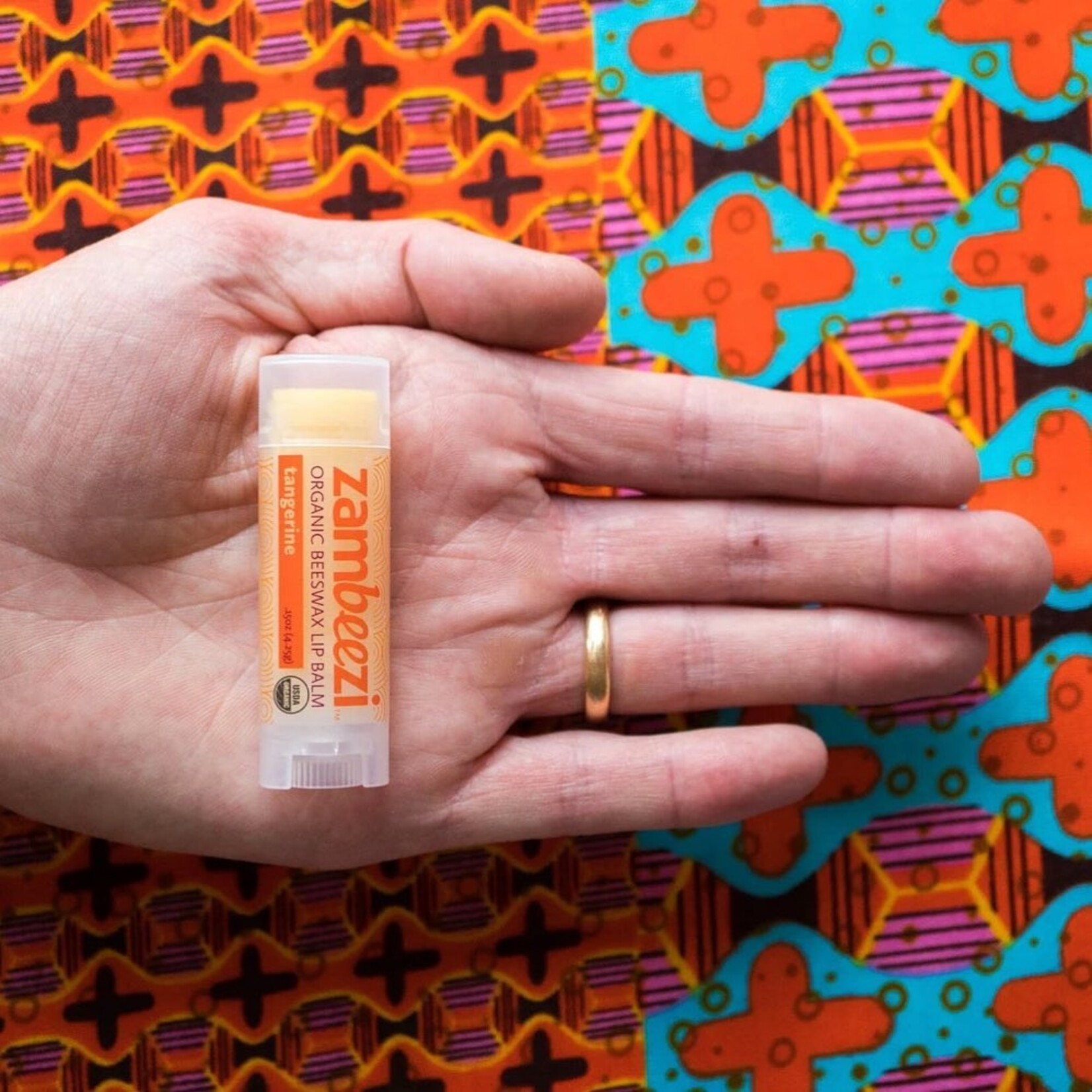Sambah Naturals Organic Beeswax Lip Balm: Tangerine
