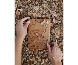 Trouvaille - World Journal with map. Recycled paper, letterpressed and  biodegradable cover.