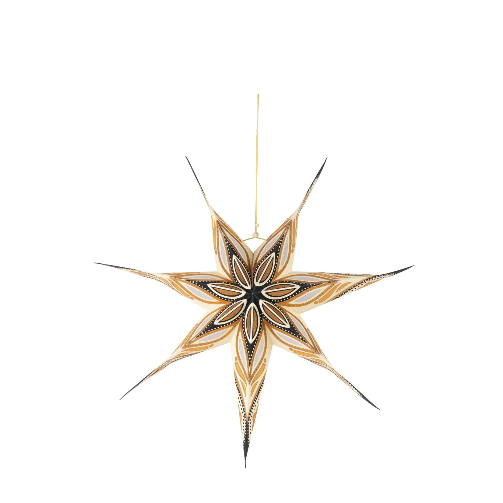 Ten Thousand Villages 3D Black & Gold Paper Star