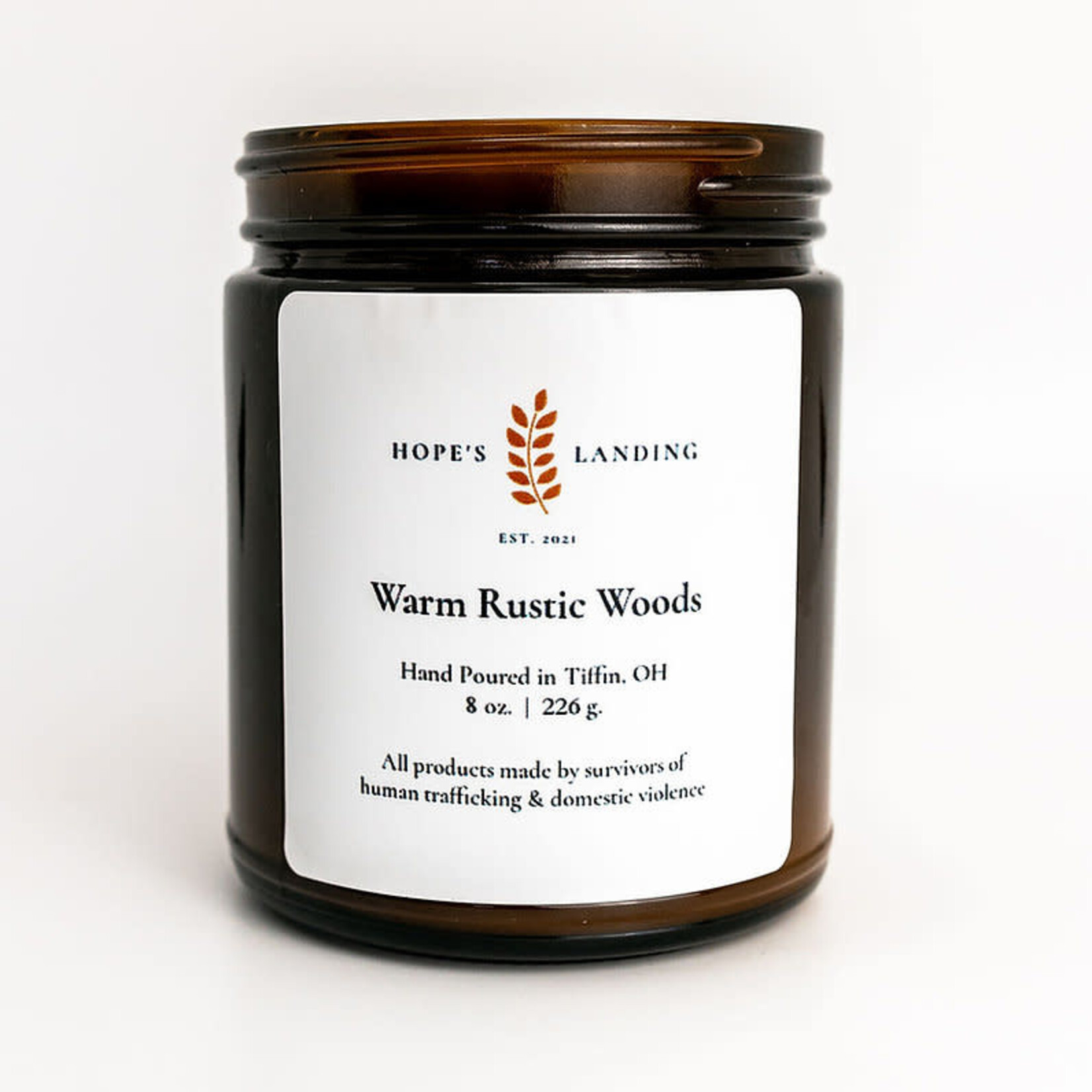 Hopes Landing Warm Rustic Woods Candle 9.5oz Jar
