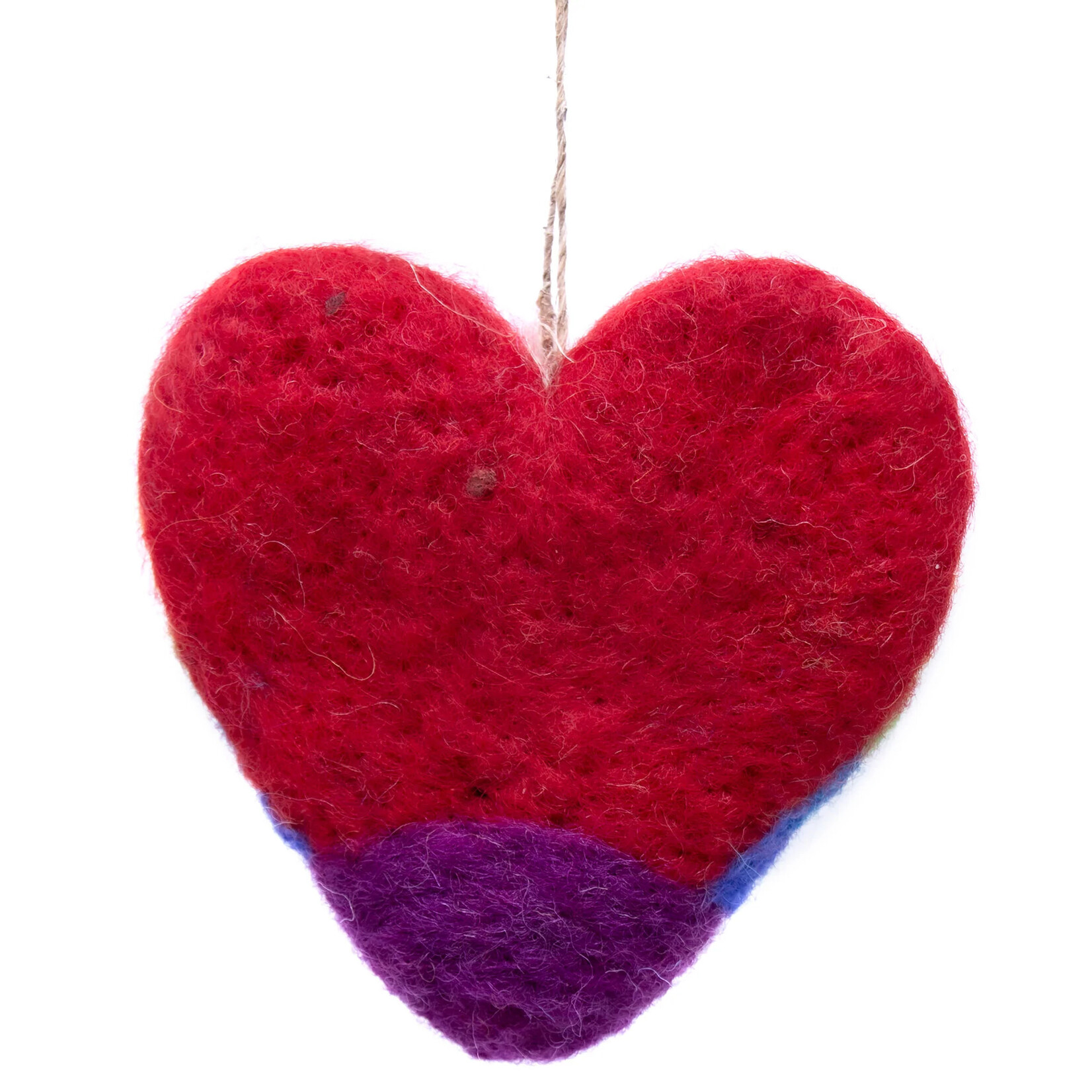 Global Crafts Rainbow Heart Dove Felt Ornament