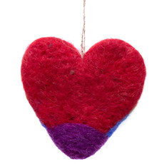 Global Crafts Rainbow Heart Dove Felt Ornament