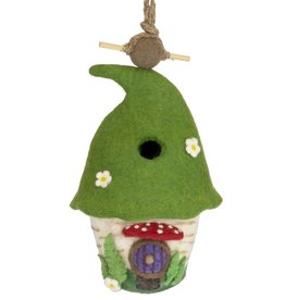 DZI Handmade Woodland Fairy House Wool Felt Birdhouse