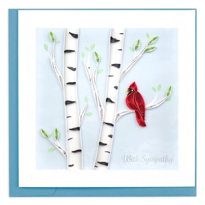 Quilling Card Cardinal Sympathy Quilled Card