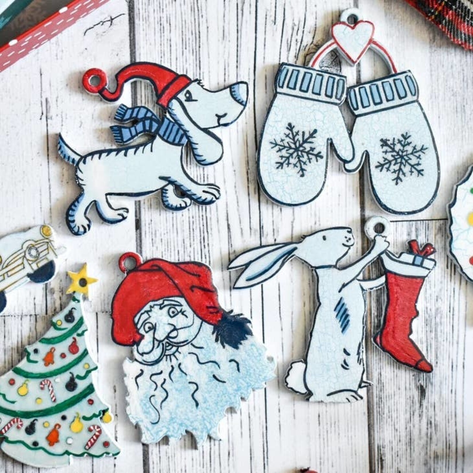 PamPeana Dog with Hat Wooden Ornament