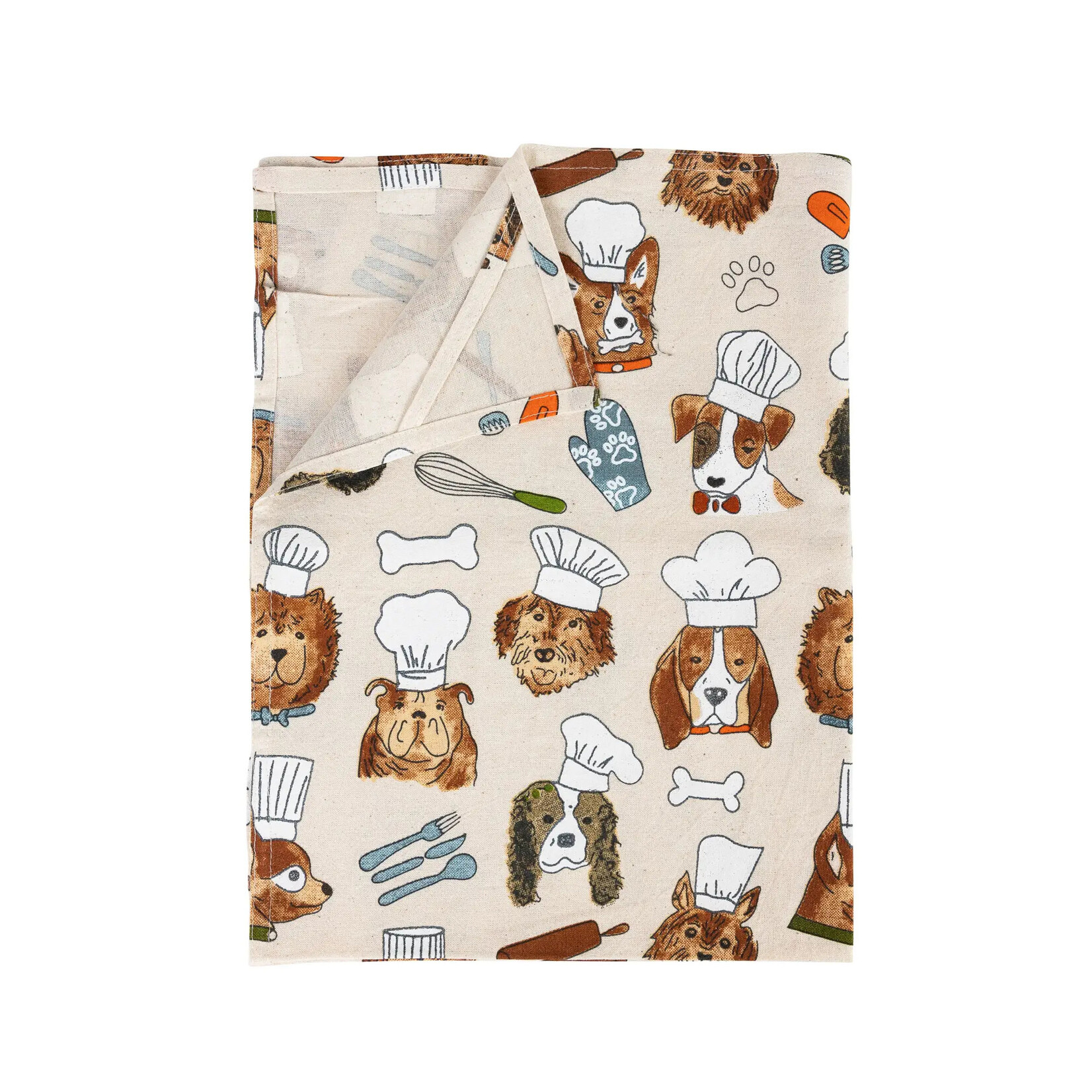 Ten Thousand Villages Dog Chefs Tea Towel