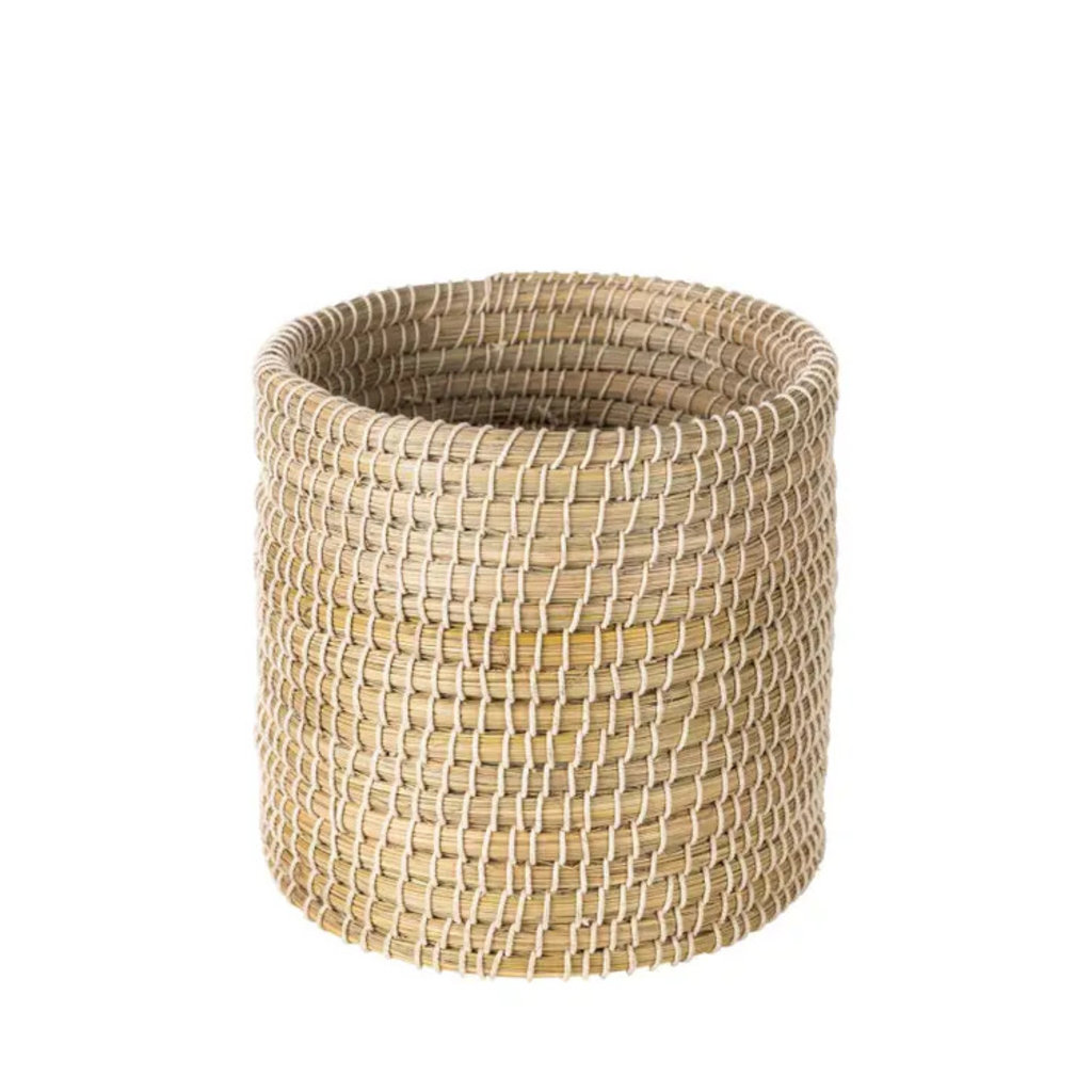 Ten Thousand Villages Kaisa Grass Cylinder Basket 10"