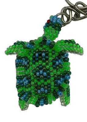 Unique Batik Beaded Keychain: Turtle