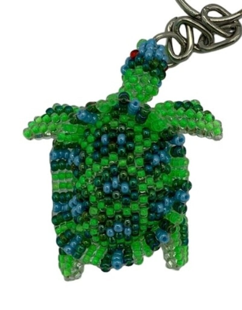 Unique Batik Beaded Keychain: Turtle