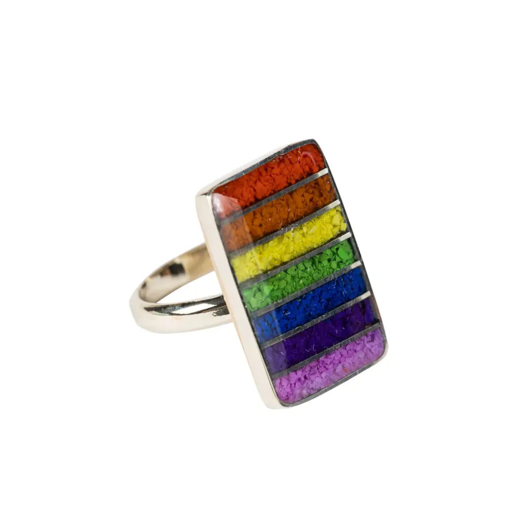 Ten Thousand Villages Rainbow Banner Ring
