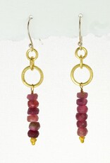 DZI Handmade Rosy Sway Brass Earrings