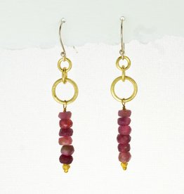 DZI Handmade Rosy Sway Brass Earrings
