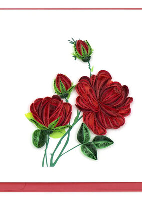 Quilling Card Red Roses Quilled Card