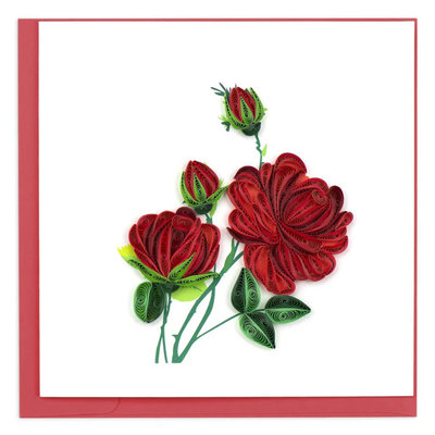 Quilling Card Red Roses Quilled Card