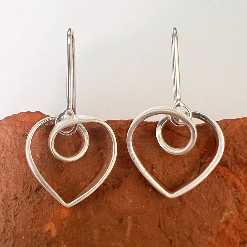 Women's Peace Collection Heart to Heart Sterling Silver Earrings