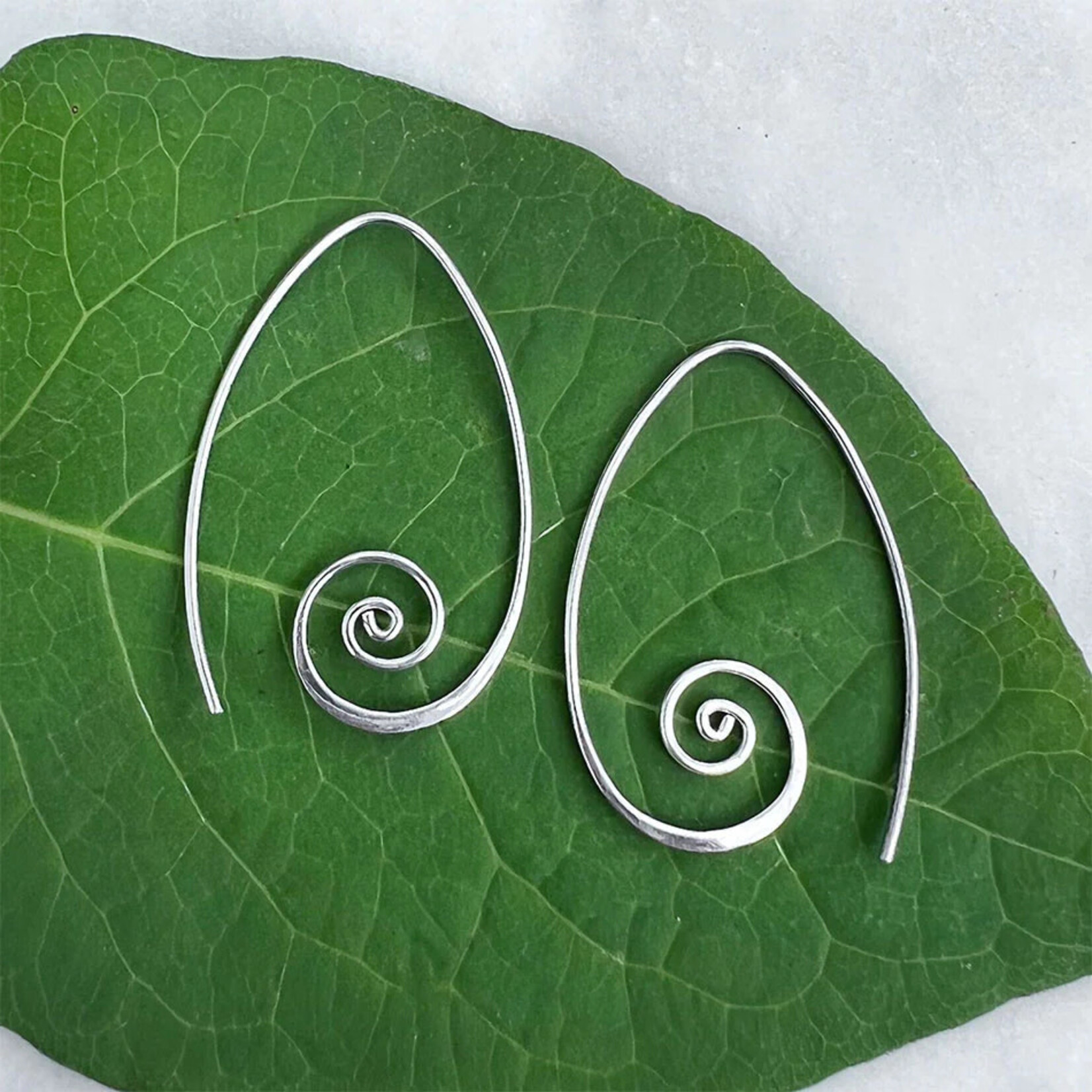 Women's Peace Collection Spiral Around Sterling Silver Earrings