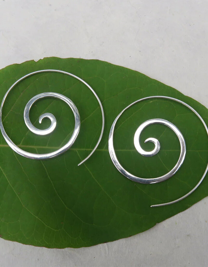 Women's Peace Collection Kekuatan Sterling Silver Spiral Earrings