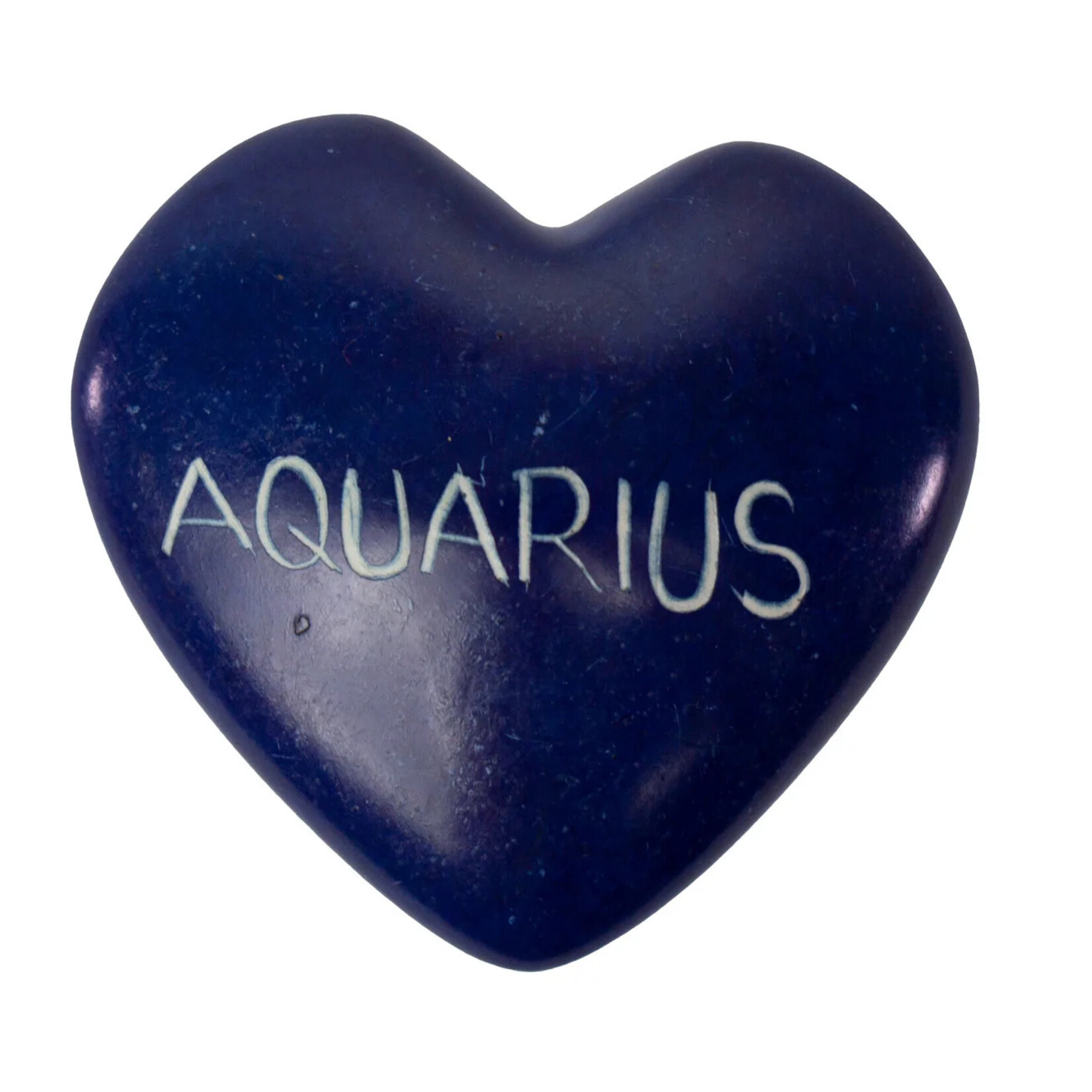 Global Crafts Zodiac Soapstone Heart Rock: Aquarius