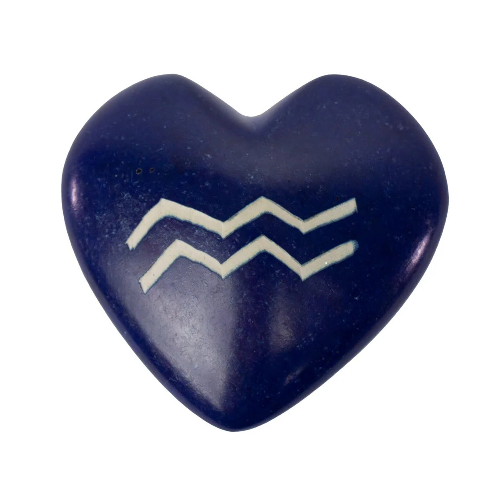 Global Crafts Zodiac Soapstone Heart Rock: Aquarius