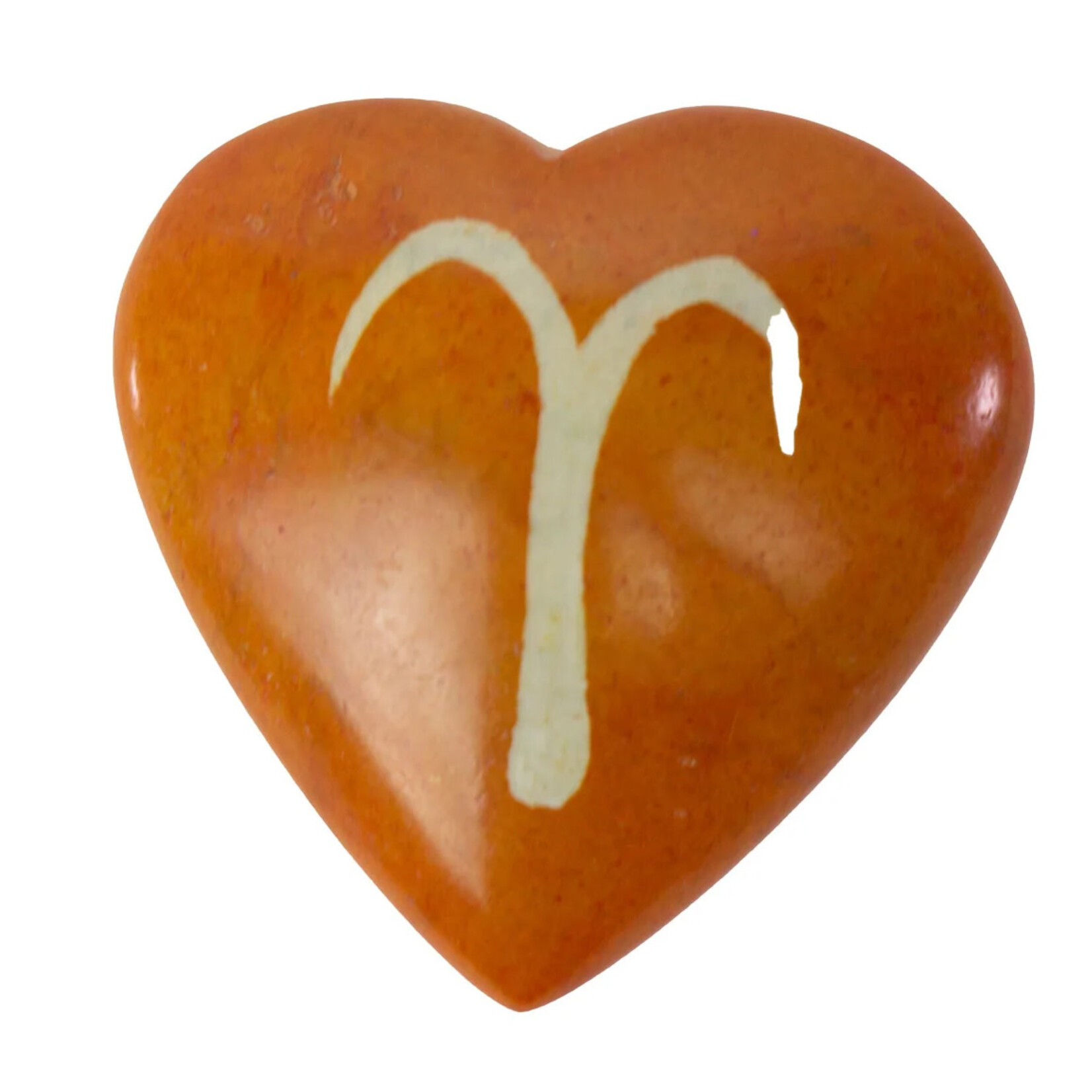 Global Crafts Zodiac Soapstone Heart Rock: Aries