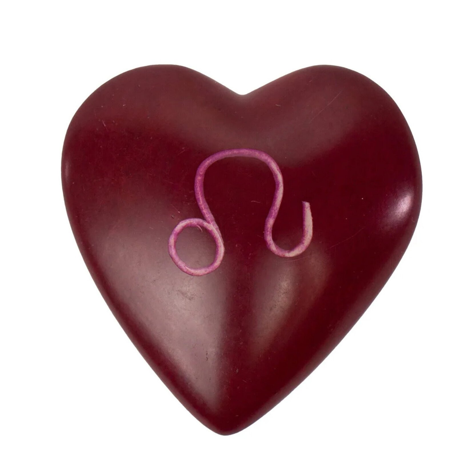 Global Crafts Zodiac Soapstone Heart Rock: Leo