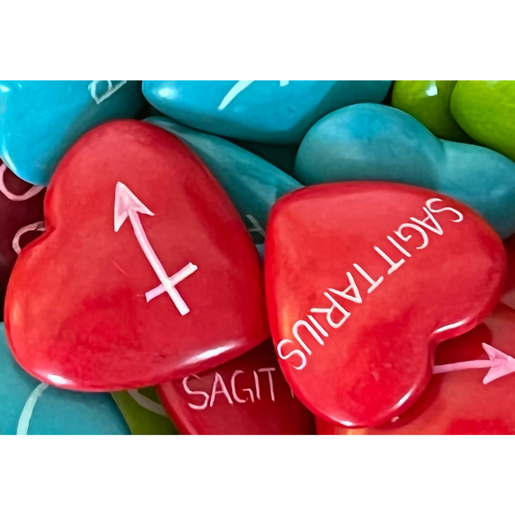 Global Crafts Zodiac Soapstone Heart Rock: Sagittarius