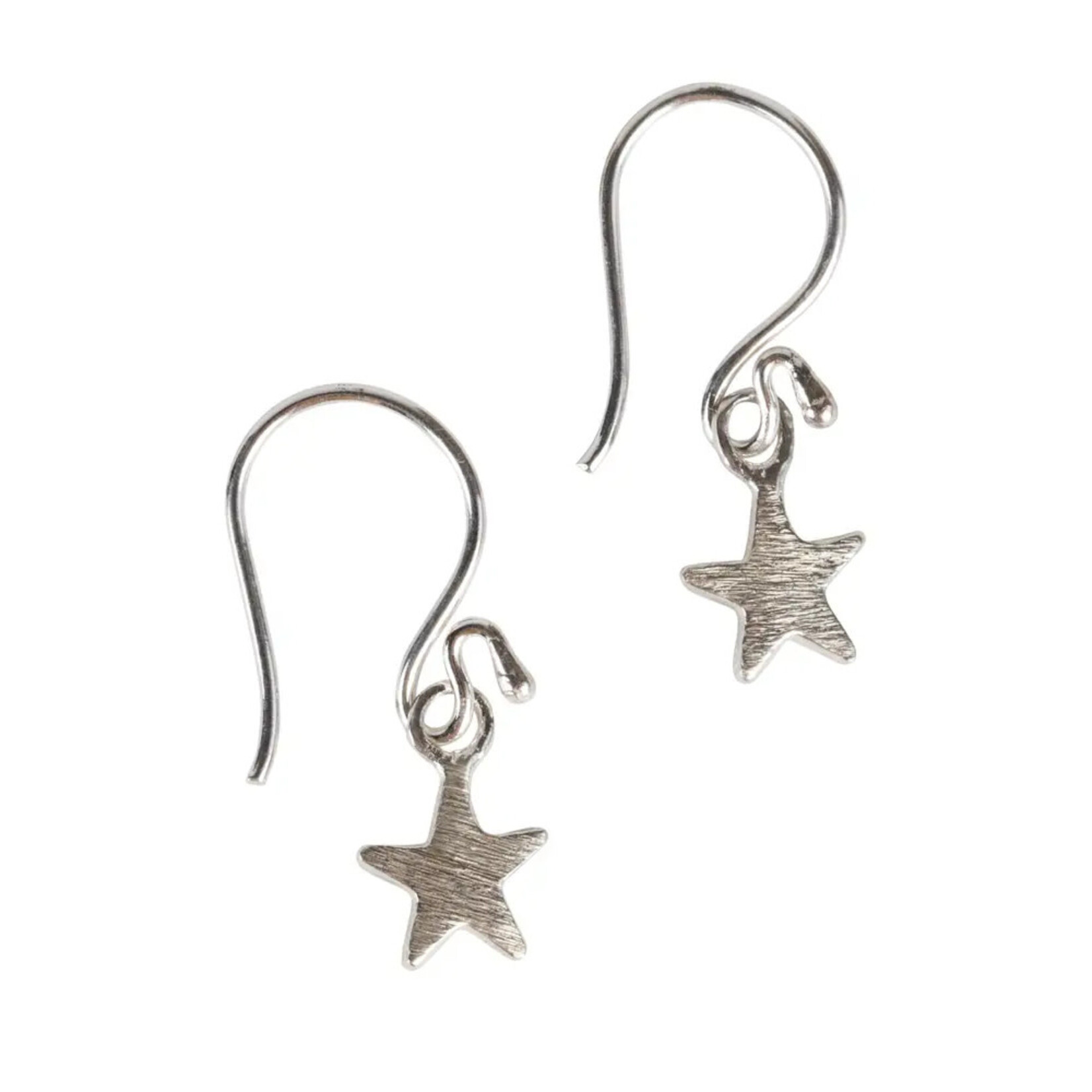 Ten Thousand Villages Brushed Sterling Shooting Star Earrings