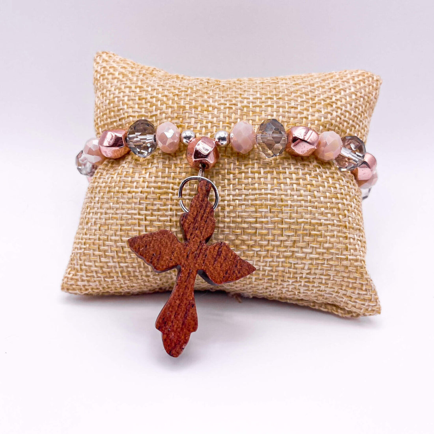 Alegria Rose Cross Keychain