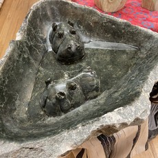 Gift Rusere Hippo Stone Bird Bath