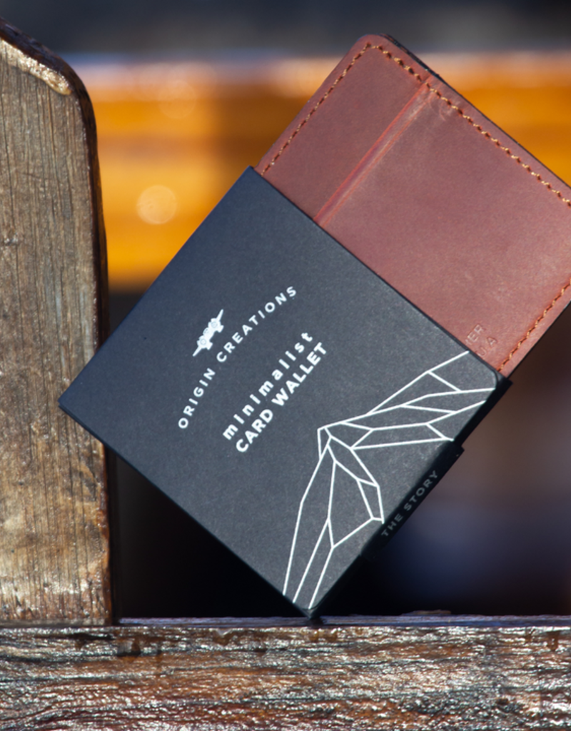 Twin Engine Coffee Minimalist Leather Card Wallet Saddle Brown