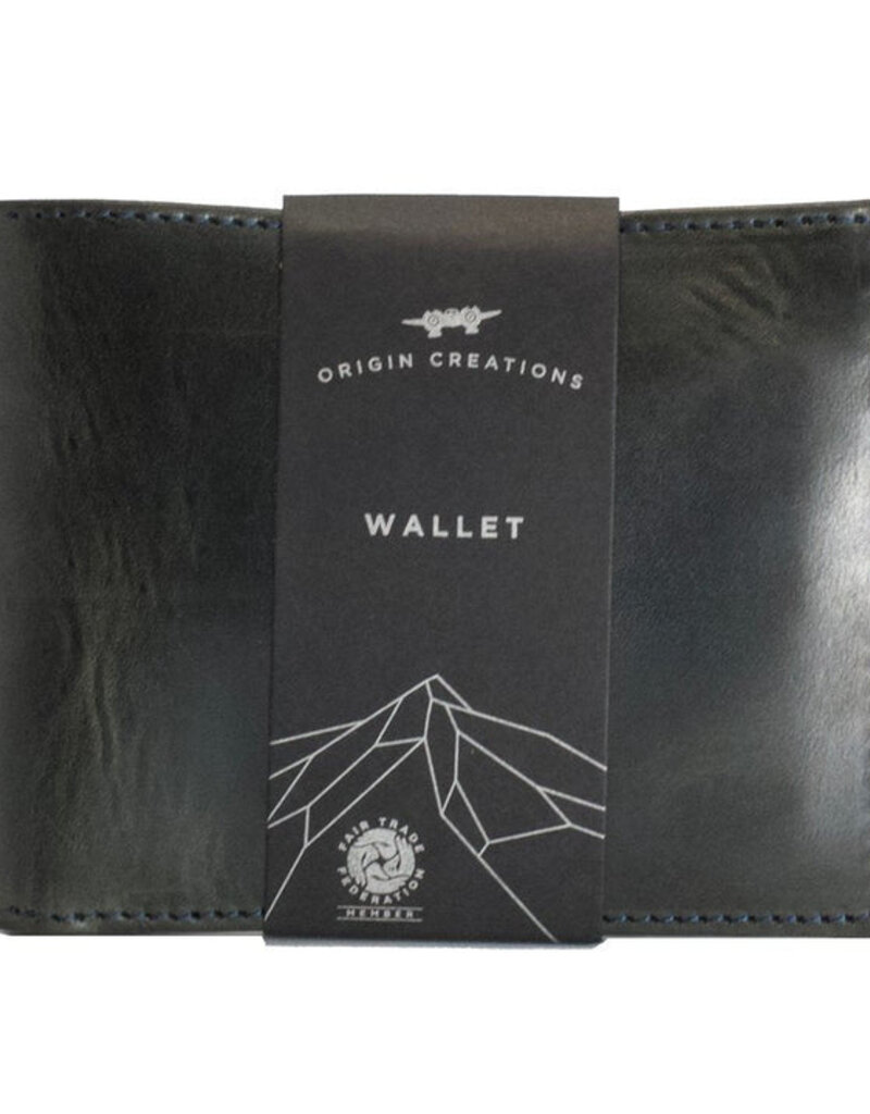 Twin Engine Coffee Bifold Leather Wallet Electric Black