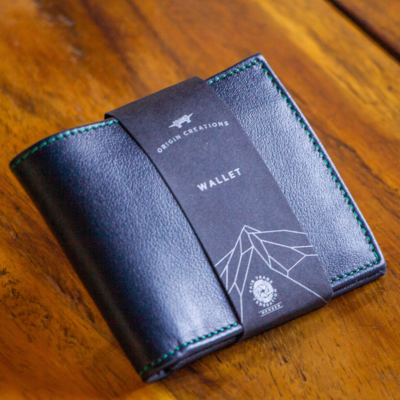 Twin Engine Coffee Bifold Leather Wallet Deep Ocean