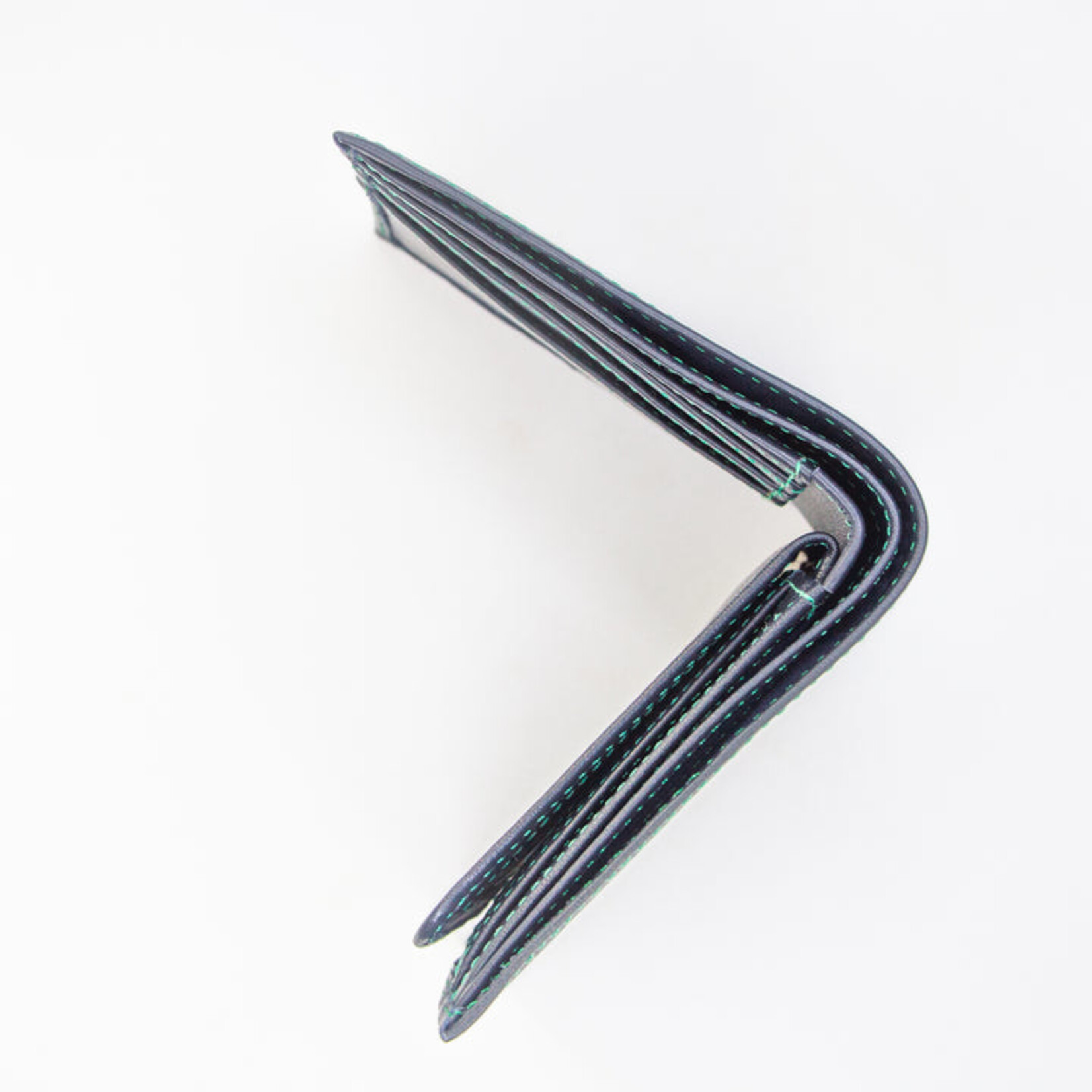 Twin Engine Coffee Bifold Leather Wallet Deep Ocean