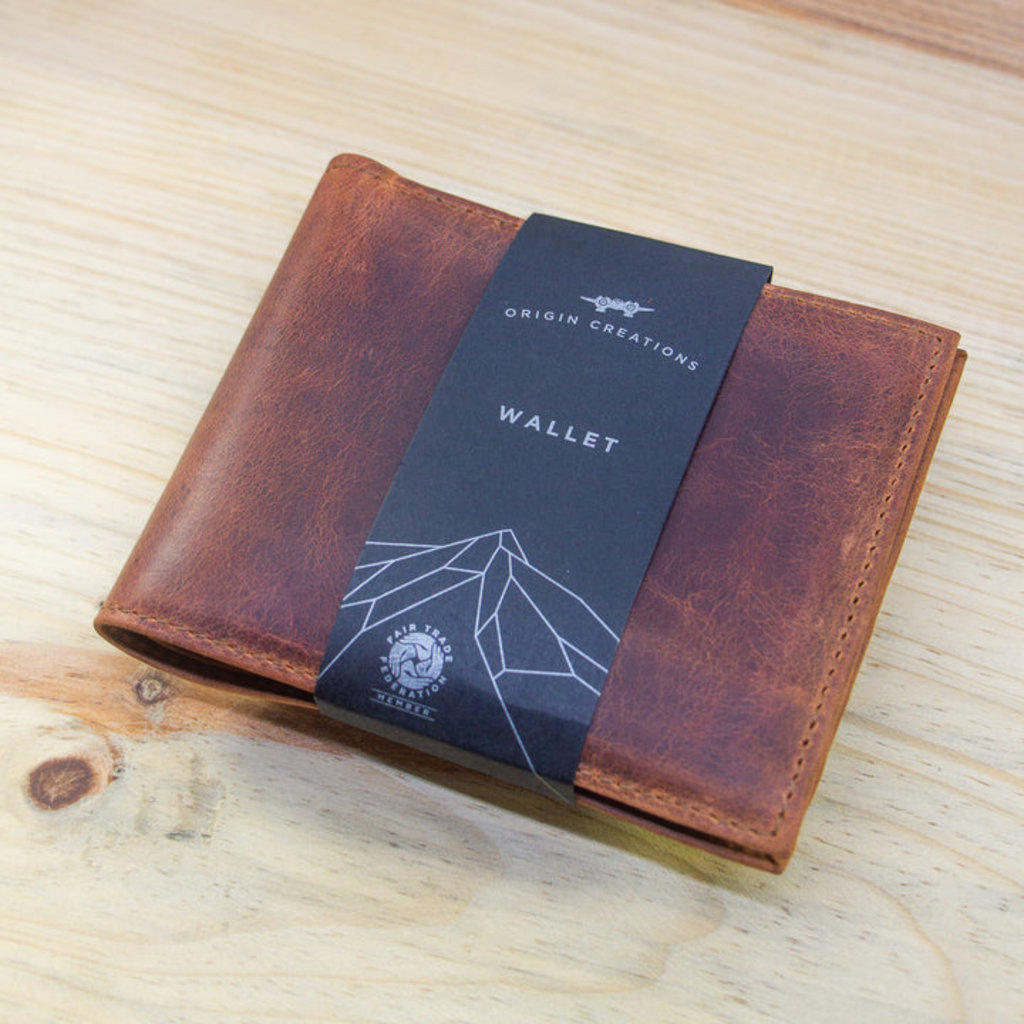 Twin Engine Coffee Bifold Leather Wallet Saddie Brown