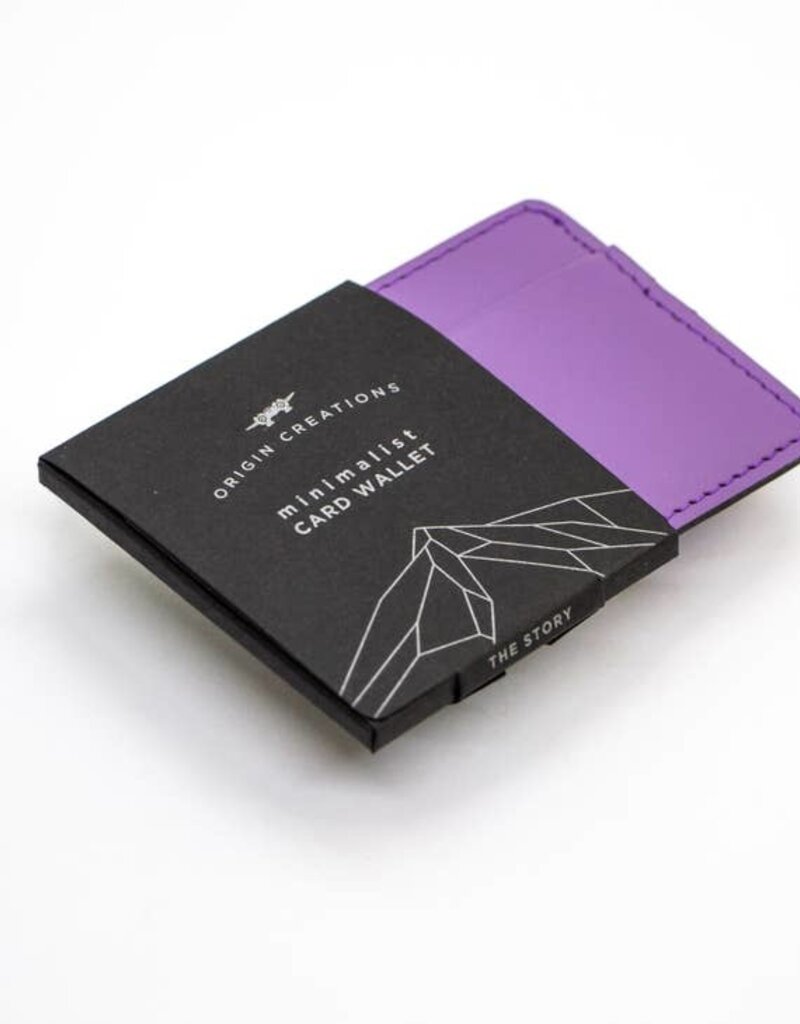 Twin Engine Coffee Minimalist  Leather Card Wallet Purple