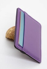 Twin Engine Coffee Minimalist  Leather Card Wallet Purple