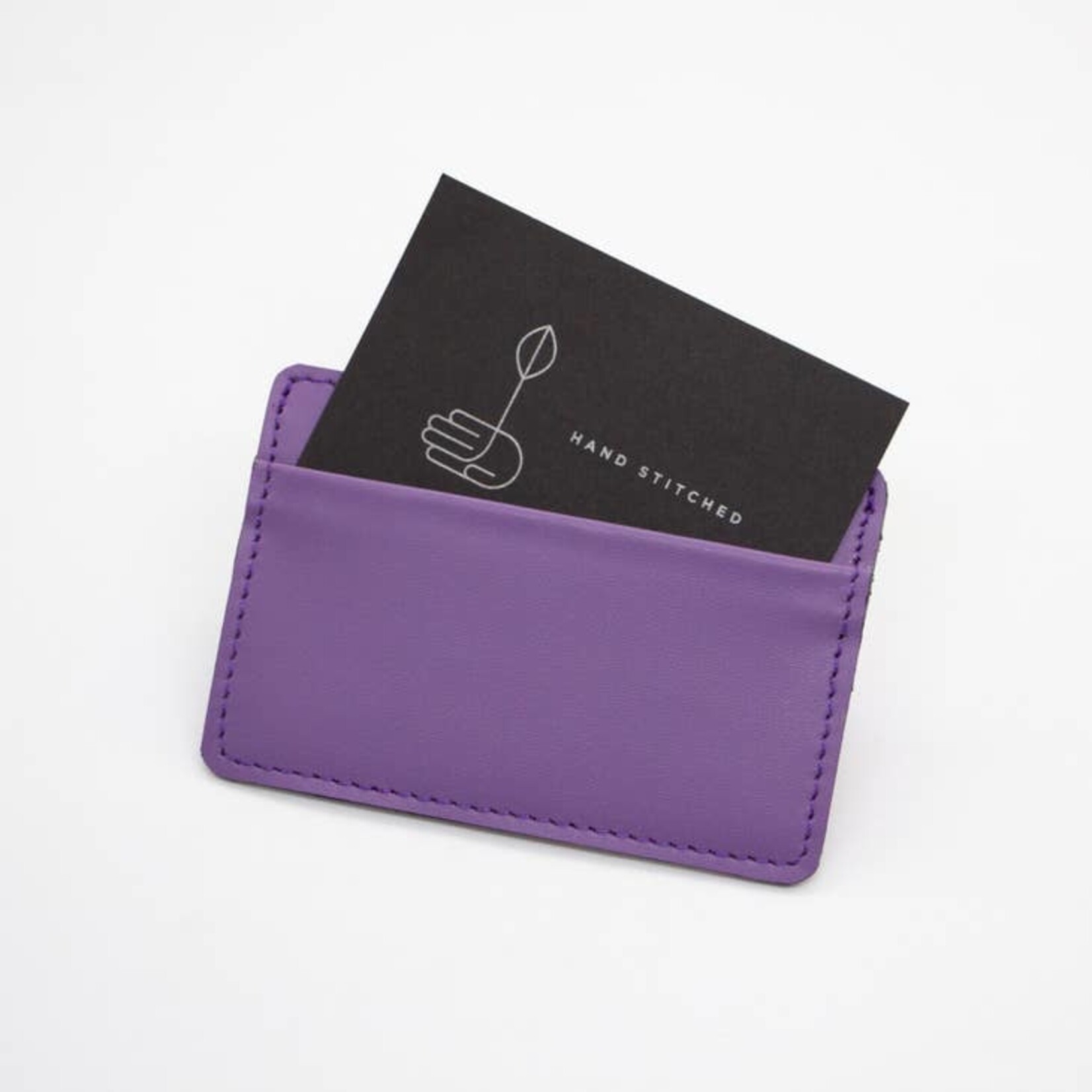 Twin Engine Coffee Minimalist  Leather Card Wallet Purple