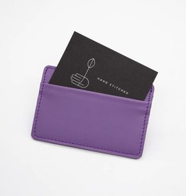 Twin Engine Coffee Minimalist Leather Card Wallet Purple