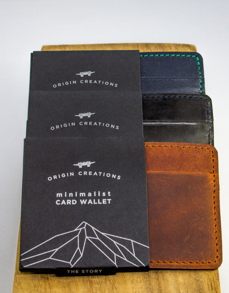 Twin Engine Coffee Minimalist Leather Card Wallet Deep Ocean