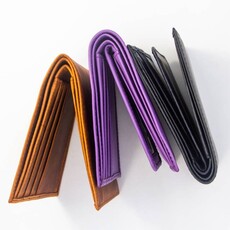 Twin Engine Coffee Leather Bifold Wallet Purple