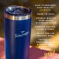 Twin Engine Coffee 20 oz Tumbler Oxford Blue/ Stainless Steel